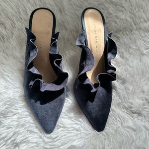 Loeffler Randall Blue suede leather heel mules